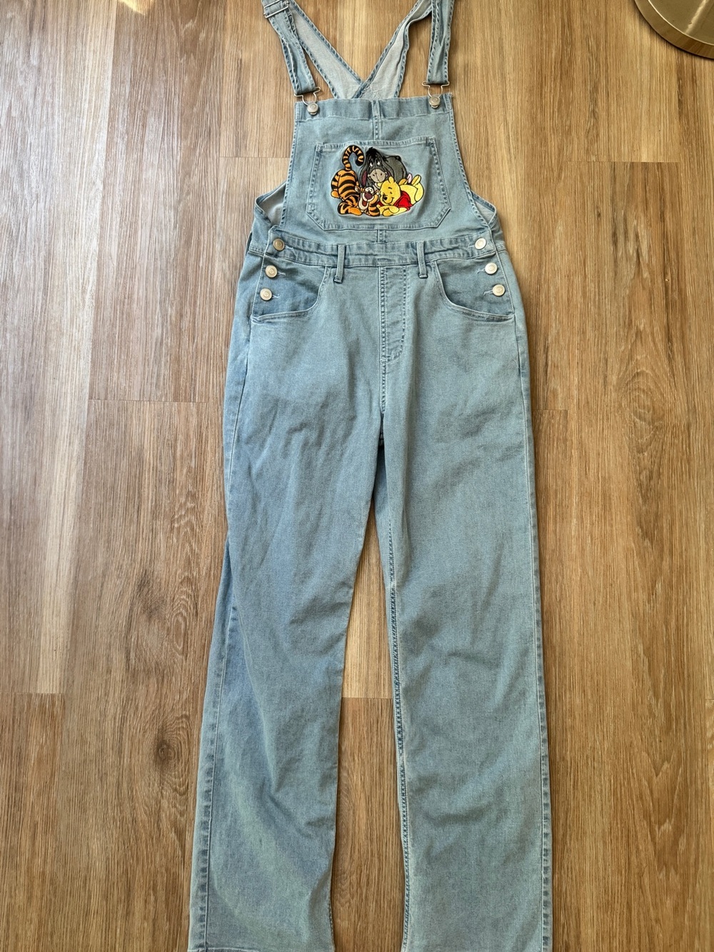 Disney Winnie the Pooh Tigger Eeyore Denim Overalls Adult Small